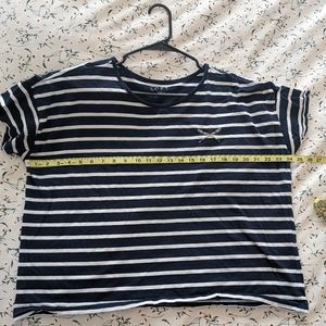 LOFT Boatneck Navy Striped Tee